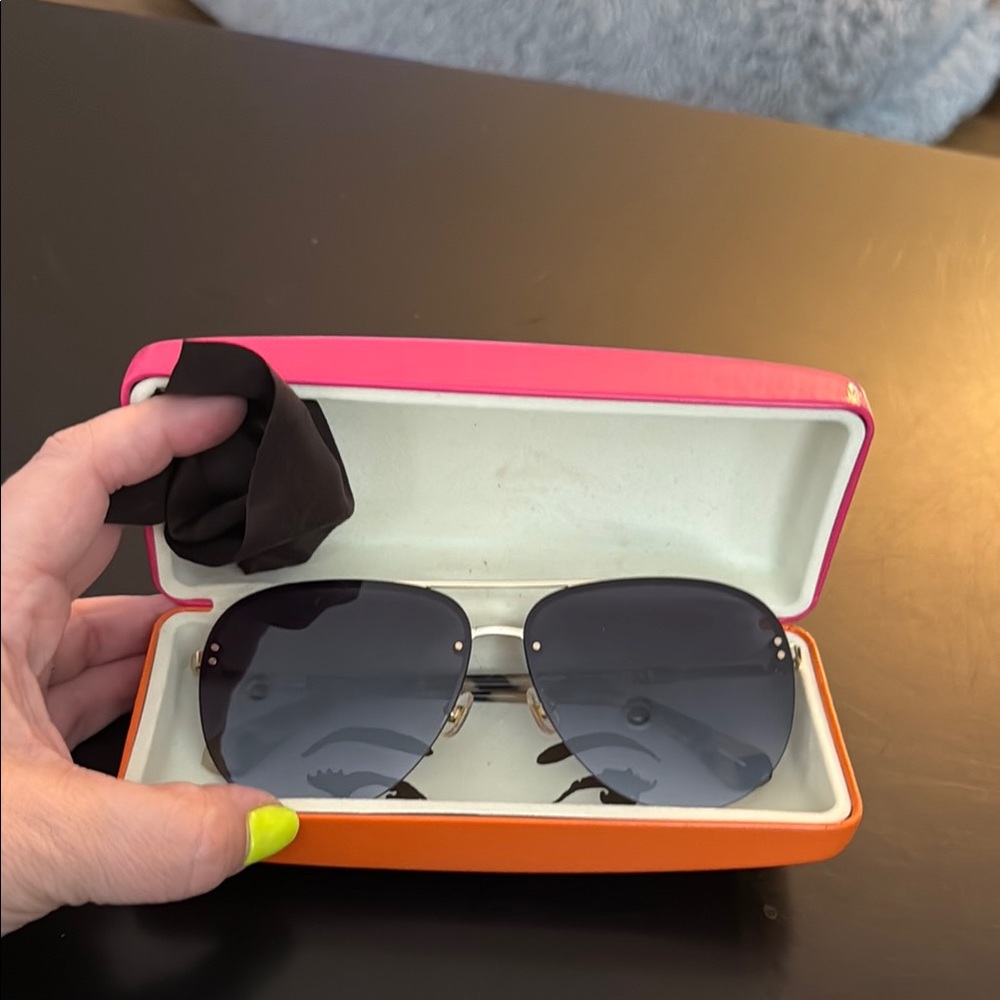 Kate Spade Black and Pink Sunglasses with Case